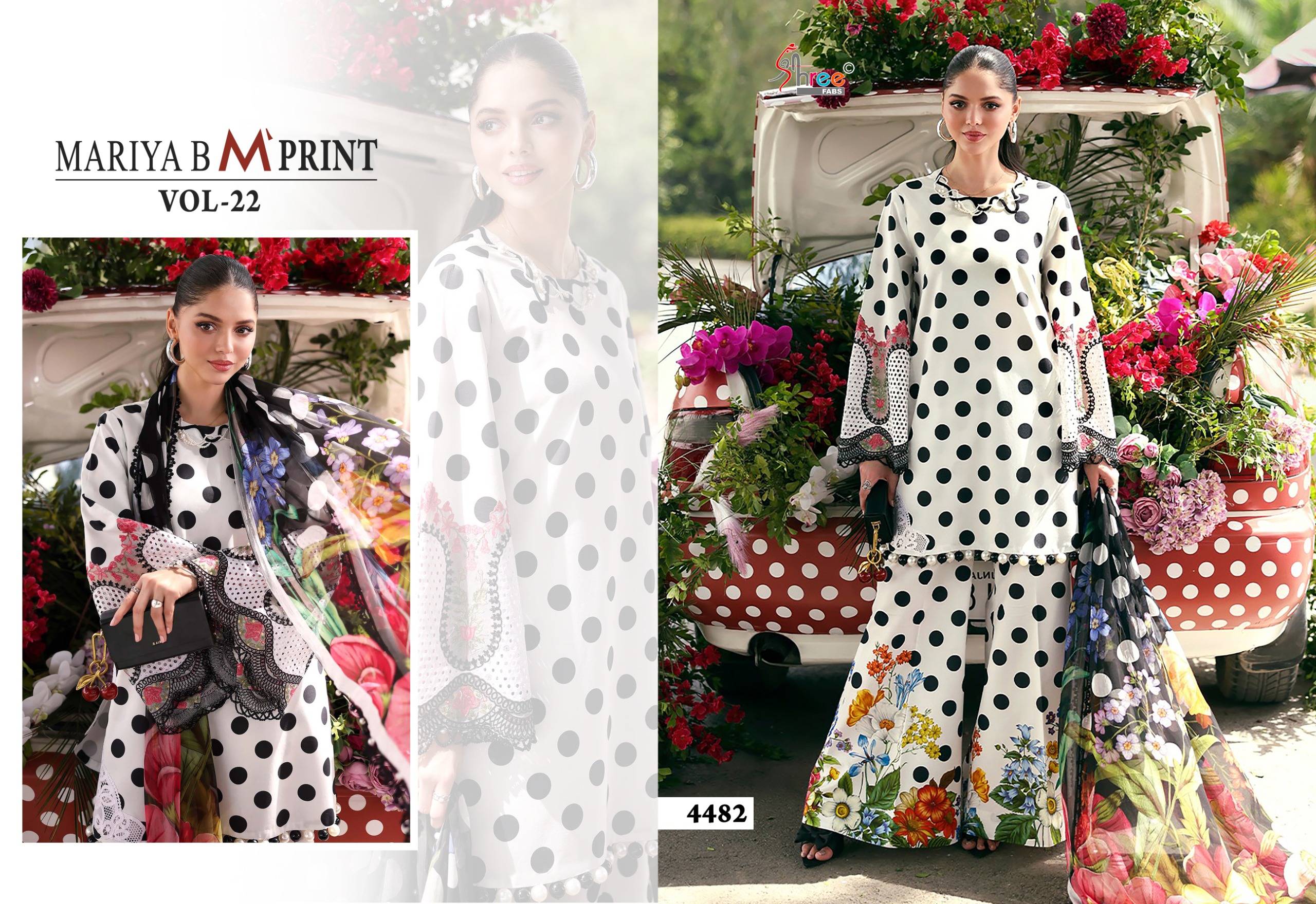 Mariya b Mprint vol - 22 By Shree Fab 4483 to 4486 Series Pakistani Stylish Beautiful Colourful Printed PURE COTTON Stitched Dresses At Wholesale Price
